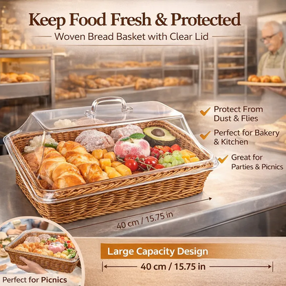 DineAura – Acrylic Covered Serving Basket – image 3