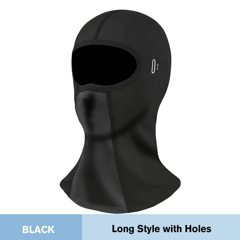 StormShield – Windproof Full Face Mask – Long Style with Holes / Black