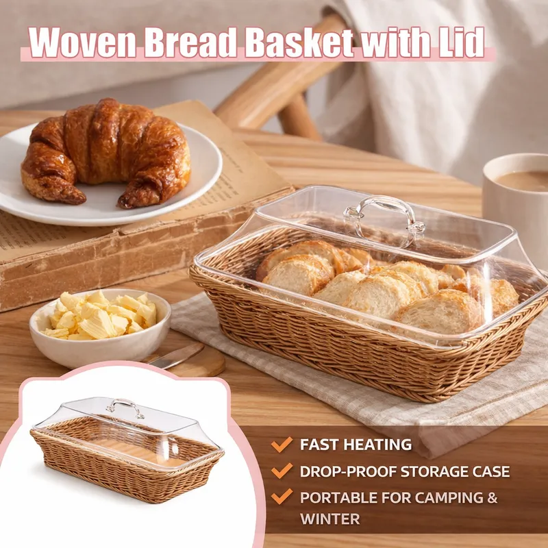 DineAura – Acrylic Covered Serving Basket – image 4