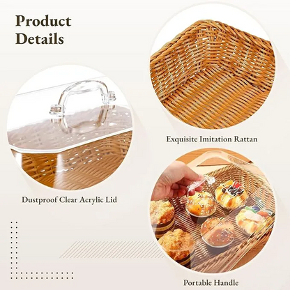 DineAura – Acrylic Covered Serving Basket – image 7
