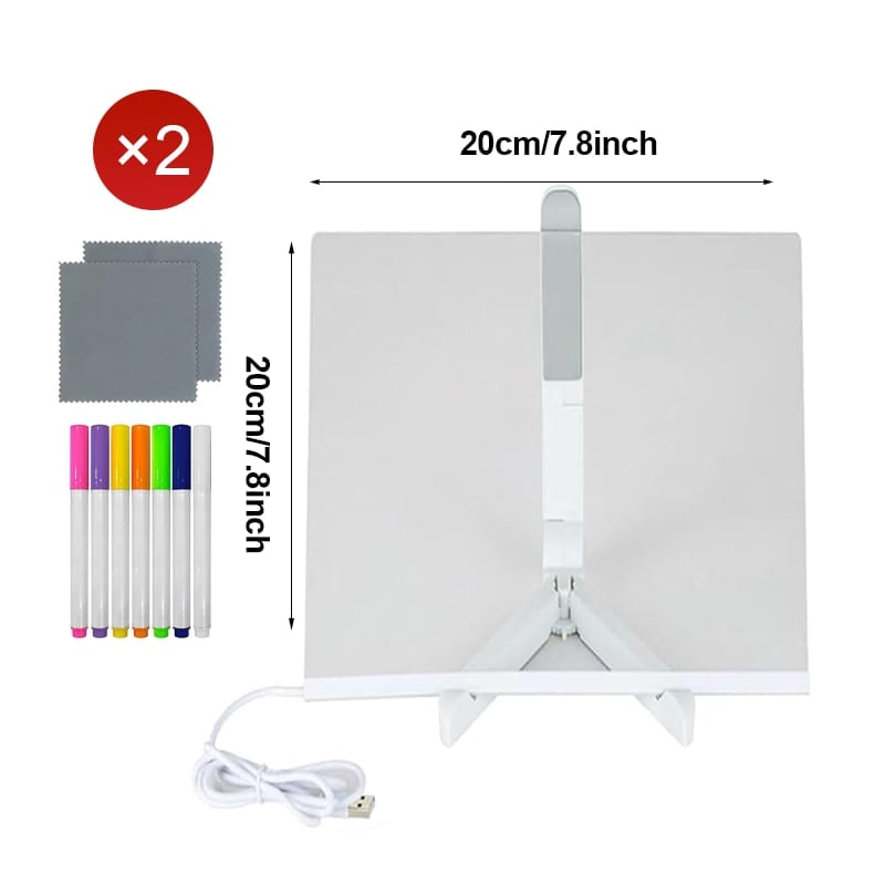 LumeNote – Multi-Color Glowing Memo – 2 Sets-7.8*7.8in + 7 colored pens