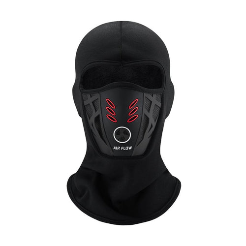 RideGuard – Motorcycle Riding Mask – Leather Mouth(Black & Red)