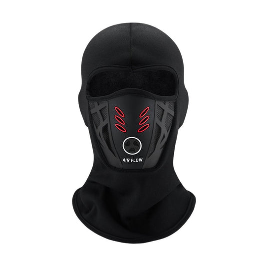 RideGuard – Motorcycle Riding Mask – Leather Mouth(Black & Red)