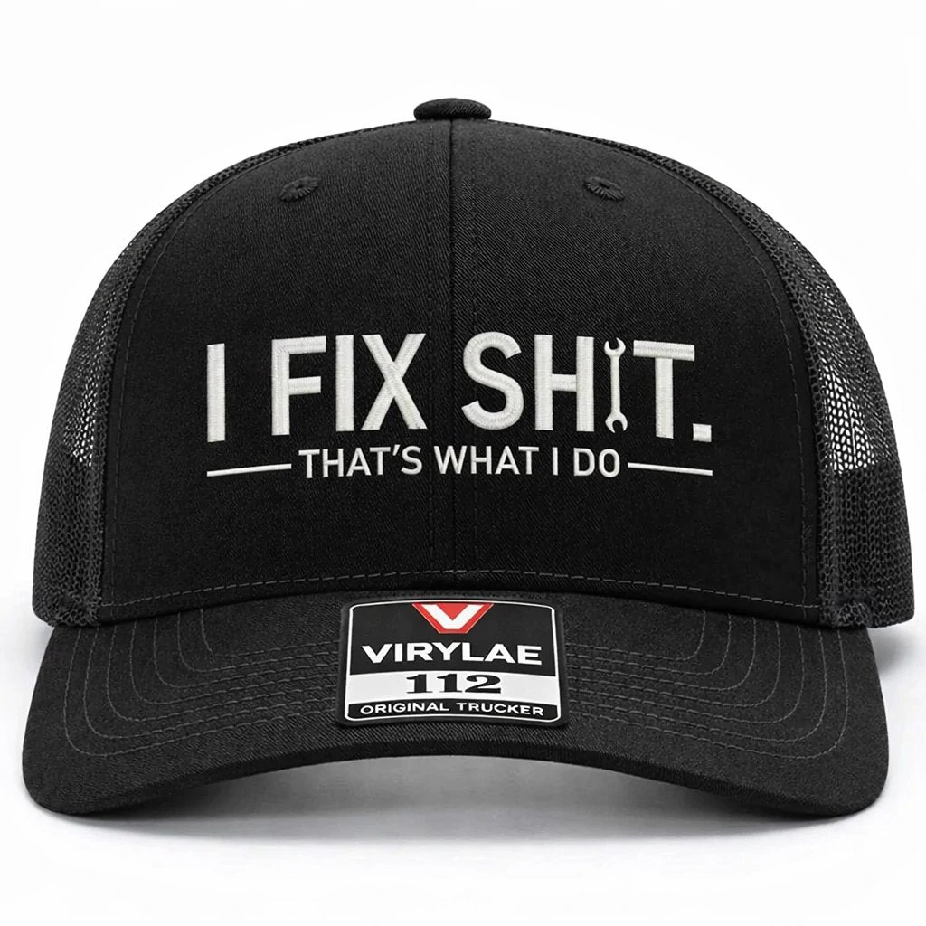 ToolTalk Cap – Funny Fixer Hat – All Black / Buy 1