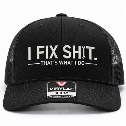 ToolTalk Cap – Funny Fixer Hat – All Black / Buy 1