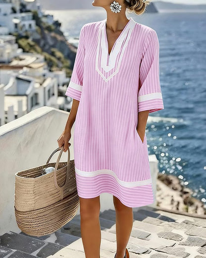 UrbanStripe - Pocket Dress For Everyday Summer Shift – Pink / US8/10(L)
