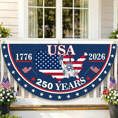 HeritageWave – 250th Anniversary USA Fan Flag – 45 cm × 90 cm (17.7 in × 35.4 in)