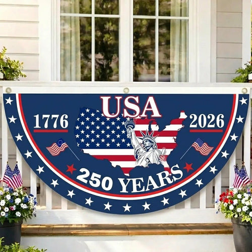 HeritageWave – 250th Anniversary USA Fan Flag – 45 cm × 90 cm (17.7 in × 35.4 in)
