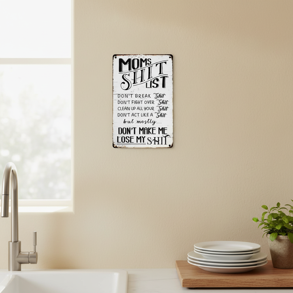 MamaRules – Rustic Funny Home Sign – image 6