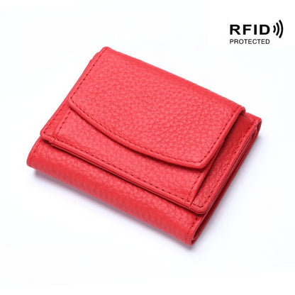 AuraVault - Premium Leather RFID Wallet – Dark Red