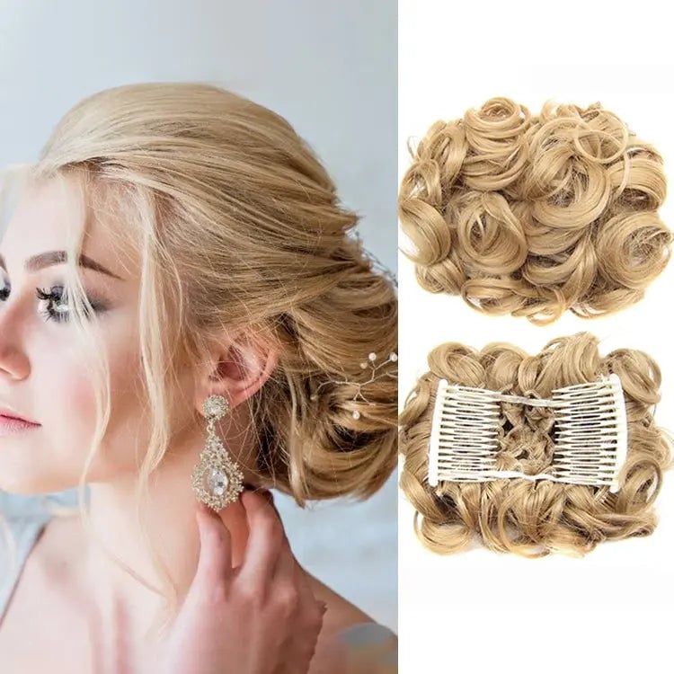 CurlNest – Messy Bun for Everyday Chic Looks – Honey Golden Blonde