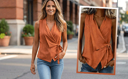 LinenLuxe – Crisscross Tie Tank Top – image 6