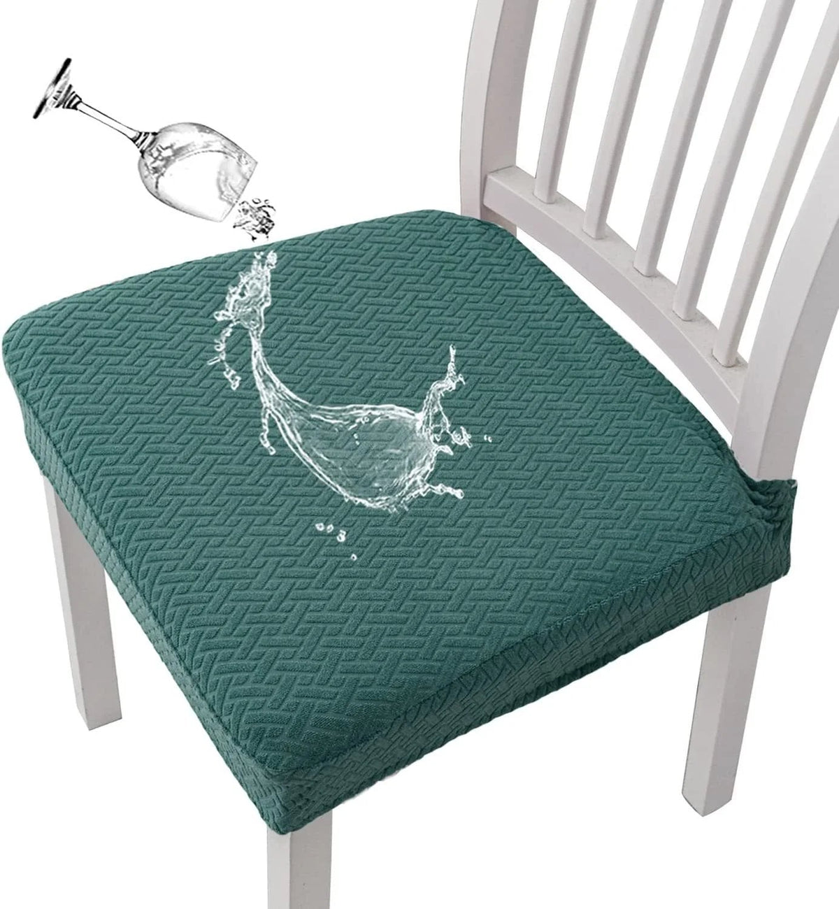 ChairEase – Washable Jacquard Chair Protector – Dark Green