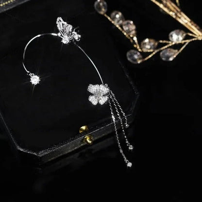 ButterGlow – Cubic Zirconia Butterfly Fringe Earrings – image 7
