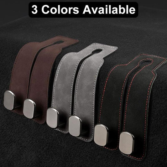 AutoHold – Alcantara Car Seat Hook – Black / Buy 1 Set (2Pcs)