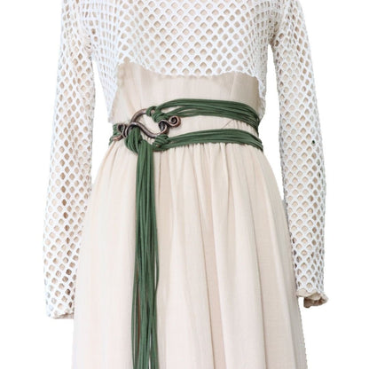NordicForge – Viking Braided Leather Belt Set – Green / Serpentine
