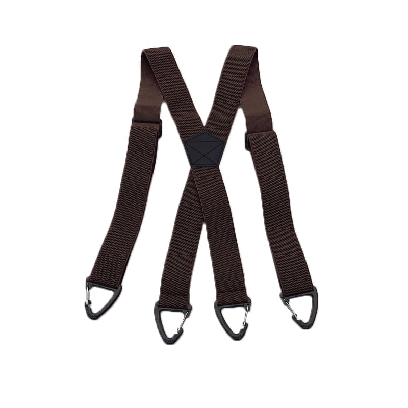 LockFit Elite – 4-Clip Suspenders – Dark brown / X-Shaped Style