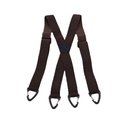 LockFit Elite – 4-Clip Suspenders – Dark brown / X-Shaped Style