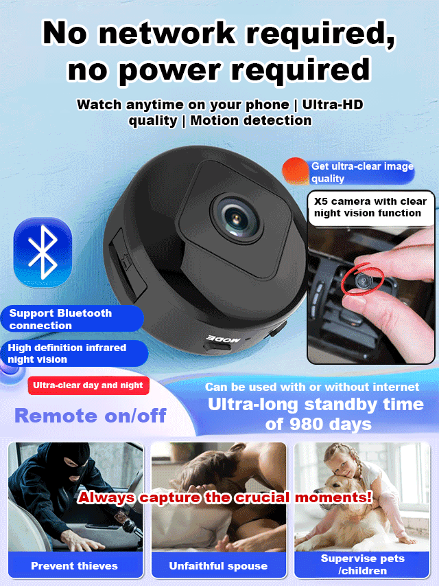 【No WIFI or electricity requiredTiny and installs in 1 second Remote real-time viewing