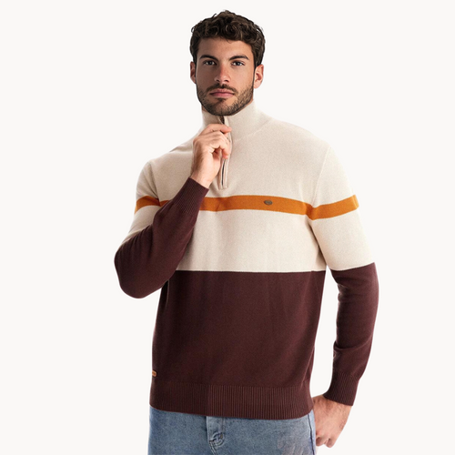 Connor Quarter Zip Sweater – Khaki / S