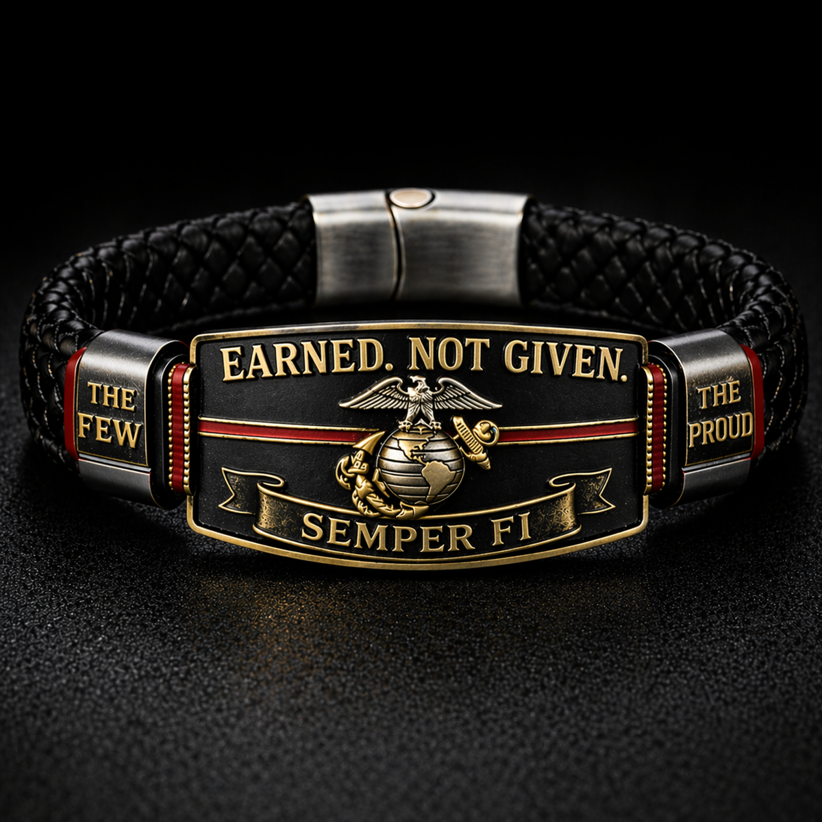 SemperValor – U.S. Marine Corps Tribute Bracelet – Earned Not Given