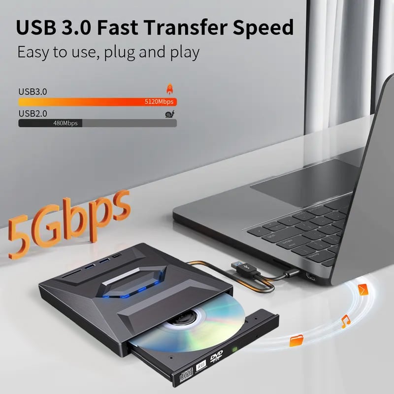 DiscMate – Retro-Style Portable CD/DVD Burner – image 3