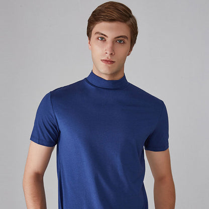 NeoCollar – Sleek High Neck T-Shirt – Blue / M
