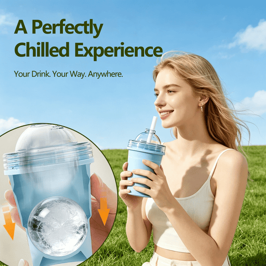 ChillCup – Foldable Silicone Ice Ball Drink Cup – Blue / Buy 1