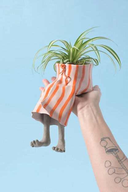 SproutBuddy - Decorative Hanging-Leg Planter – Summer stripes