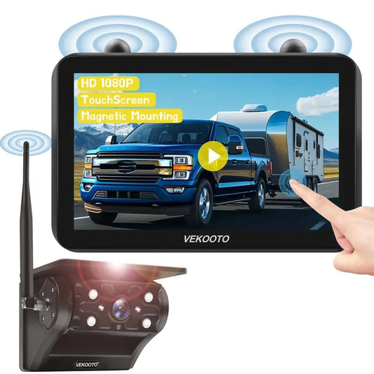 AutoCore – Solar Magnetic Rear View Camera – Magnetic Solar Wireless Backup Camera + 7" HD IPS Touchscreen Monitor Set
