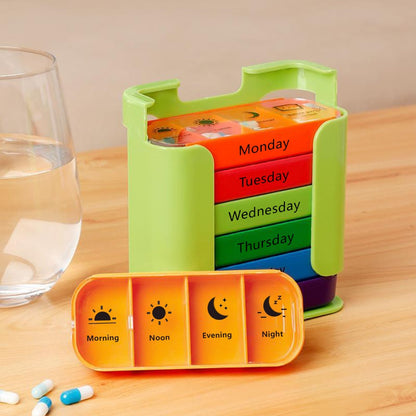 PillMaster – Weekly Medication Organizer Box – Green