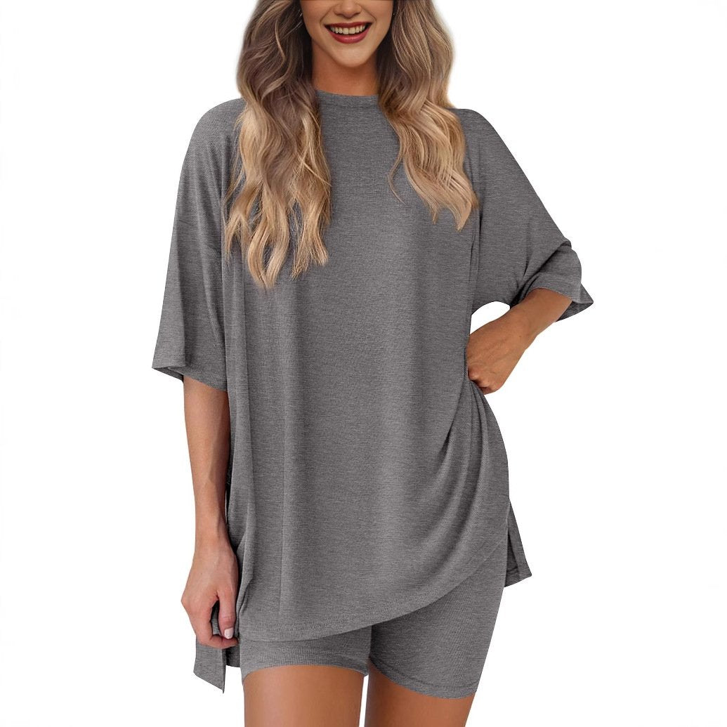 ComfiChic - Two Piece Relaxed Fit Set – Gray / S