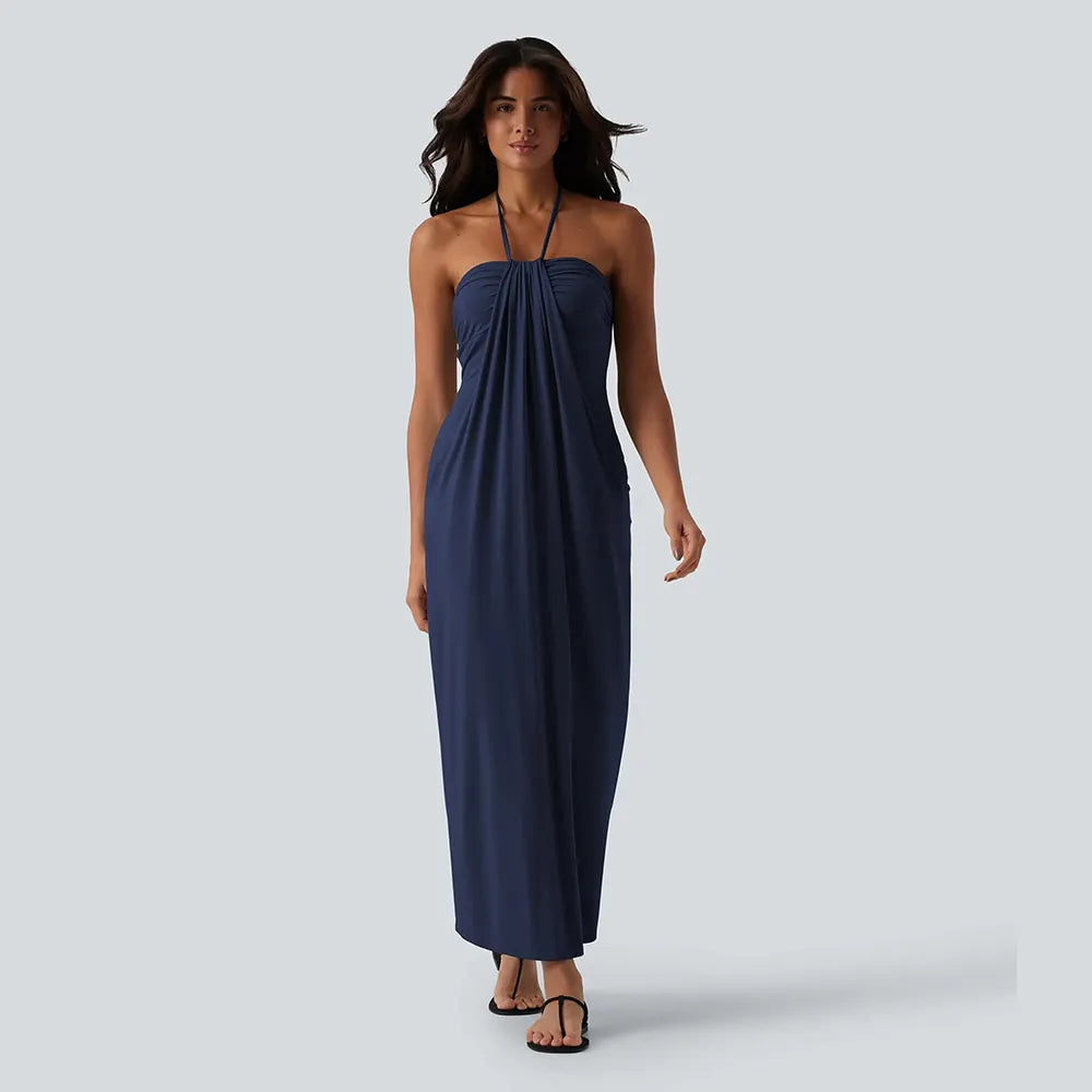 HalterTie – Elegant Back Maxi Dress with Pockets – image 11