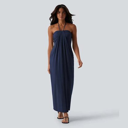 HalterTie – Elegant Back Maxi Dress with Pockets – image 11