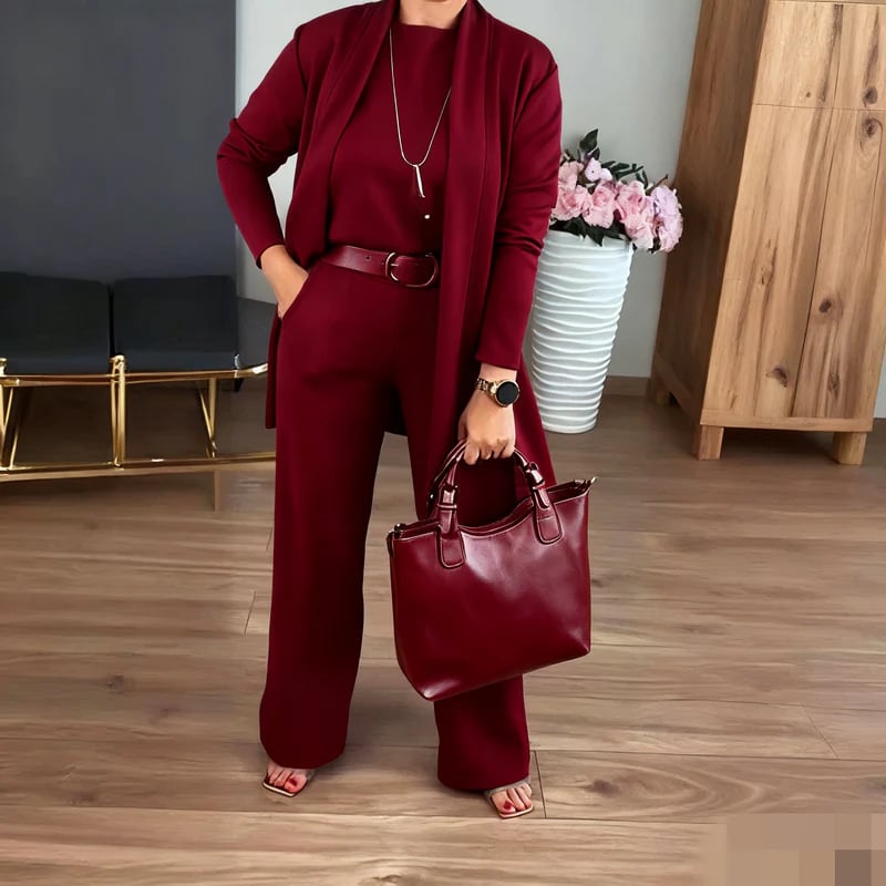 Opulenza - Comfortable Luxury 3-Piece Ensemble – Wine / S