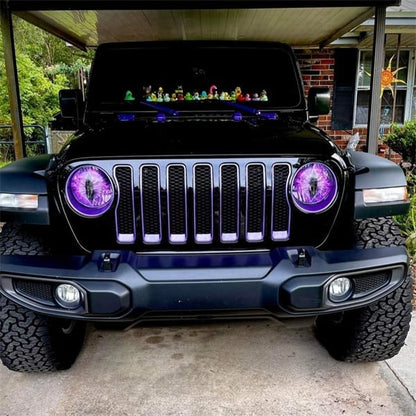 DriveCore – Monster Eye Headlight Decals – Purple / Buy 1 Pair