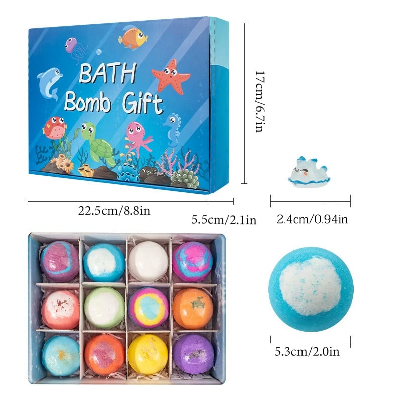 DinoGlow – Fun & Colorful Bath Bomb Eggs – Ocean theme（12 pcs）