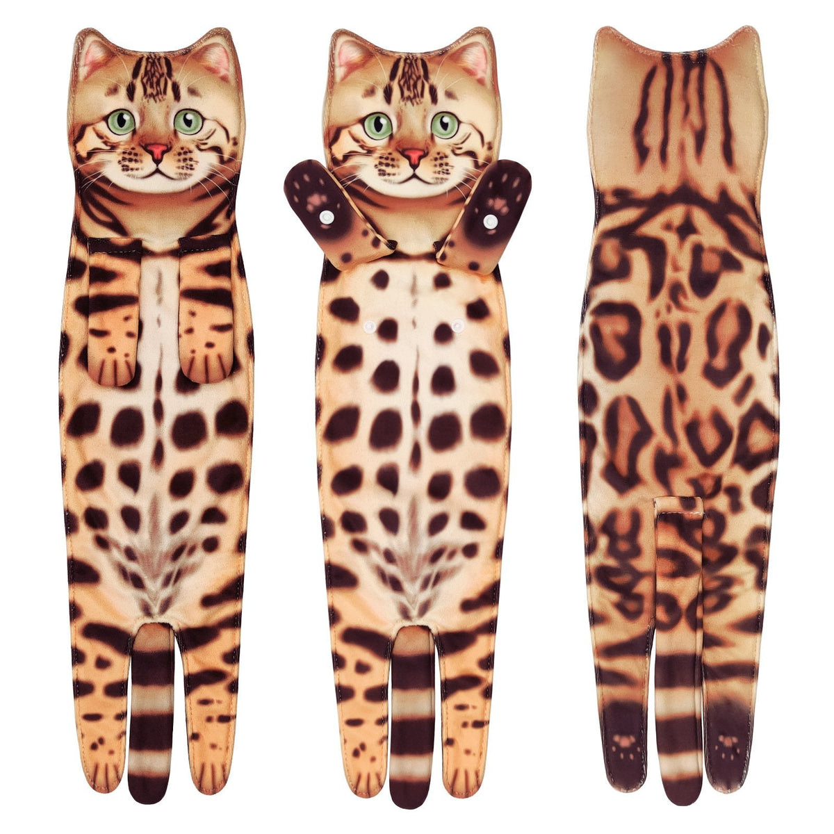 PurrfectlyClean – Humorous Cat Print Hand Towels – Bengal Cat
