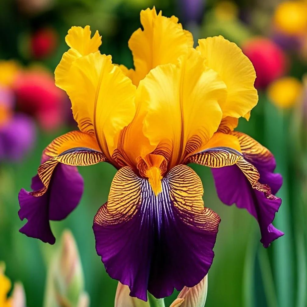 BloomAura – Exotic Tall Bearded Iris Flower – Royal Sunset / 2 Iris Rhizomes