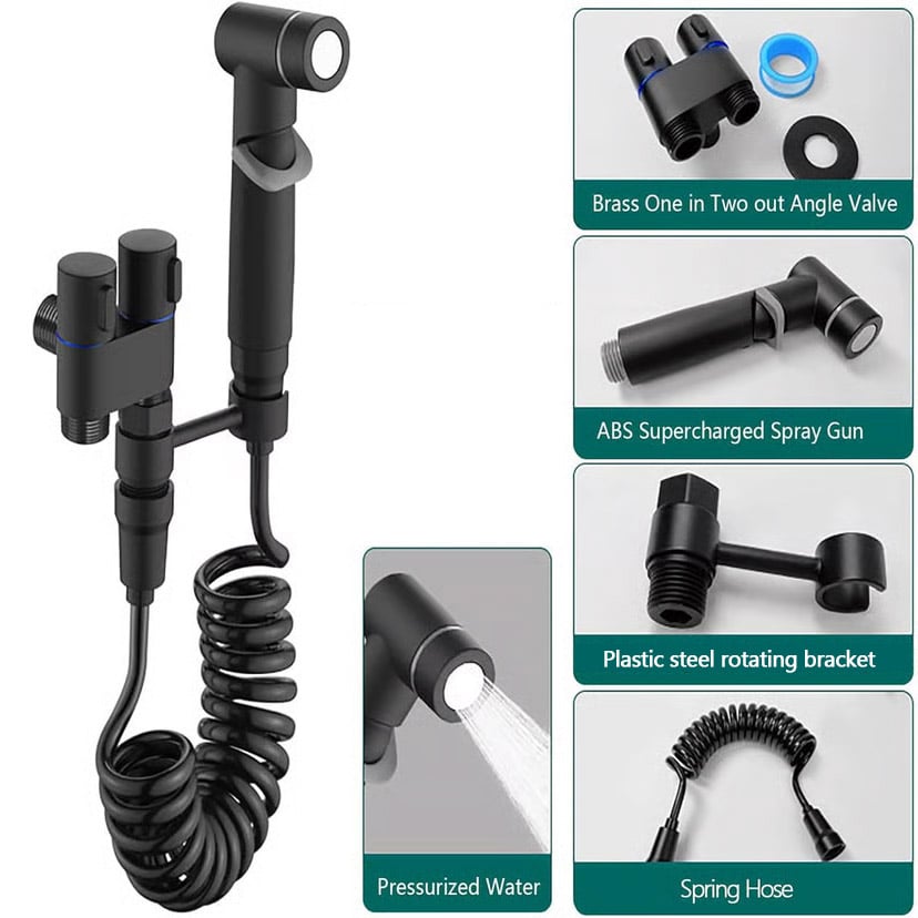 1-In-2-Handheld Out Dual Control Valve Bidet Sprayer for Toilet – image 11