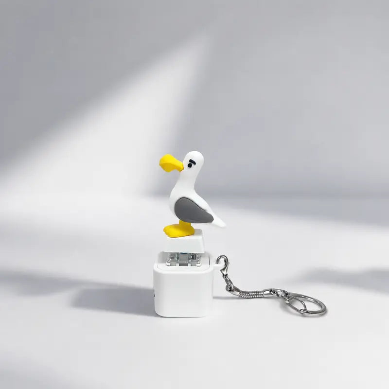 SquawkKey – Funny Seagull Button Keychain – image 4