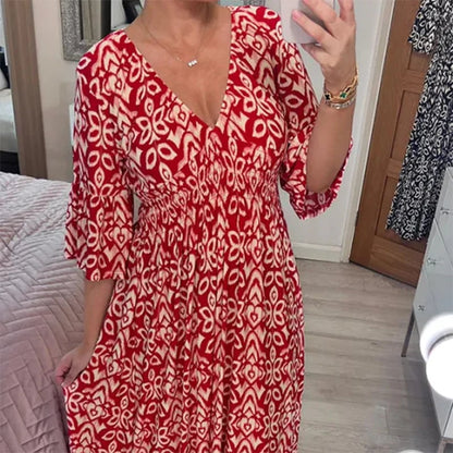 FlowEase Couture – All-Day Wear Dress – Red / UK8-10(S)