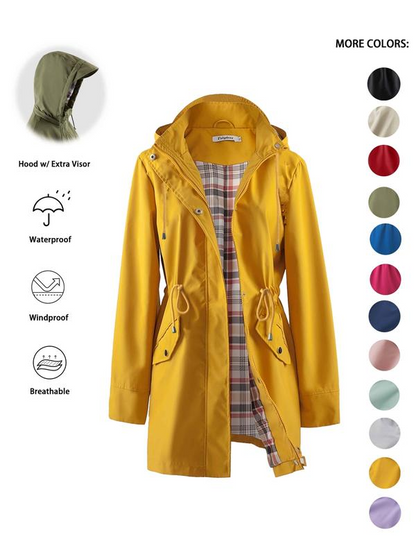 Rainelle – Hooded Windproof Jacket – Yellow / S