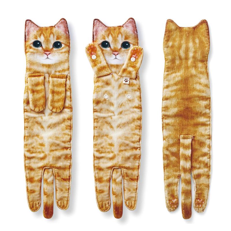 PurrfectlyClean – Humorous Cat Print Hand Towels – Ginger Cat