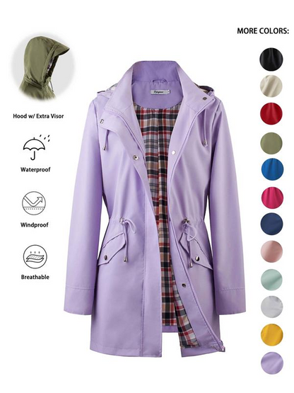 Rainelle – Hooded Windproof Jacket – Purple / S