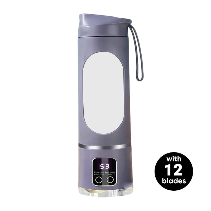 JuicePro –Dual-Motor Portable Juicer Cup – Roland Purple - 7.4 V with 12-blade stainless steel head