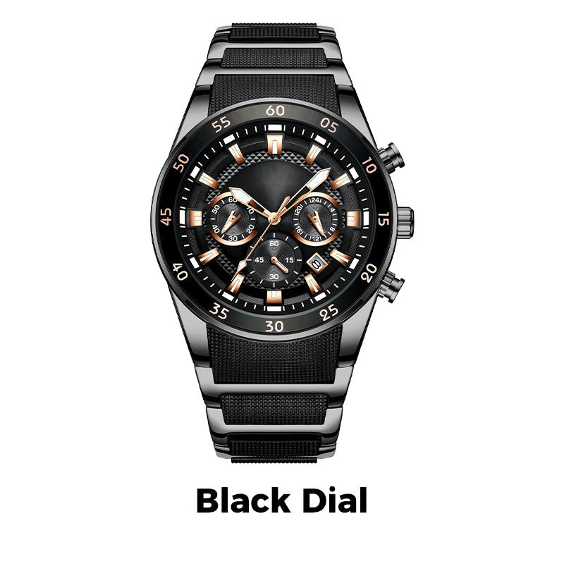 TimeForge – Rugged Men’s Multifunction Watch – Black Dial