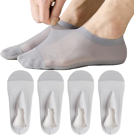 AirCore – Invisible Nylon Comfort Socks – 4 Pairs Gray