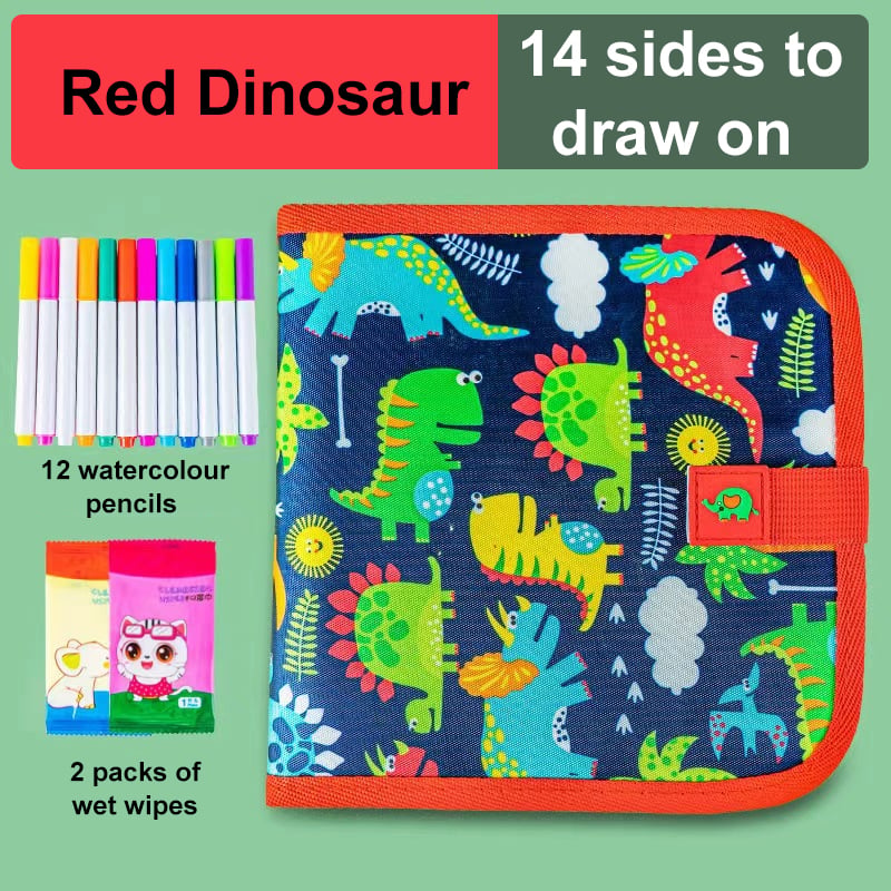 MagicDino Sketch Book – Water Reveal Activity Set – Red Dinosaur