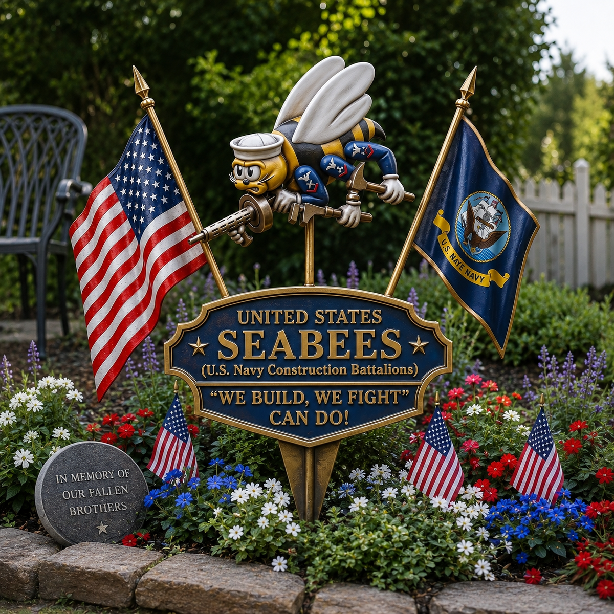 CanDoLegacy – US Navy Seabees Tribute Garden Stake – image 3